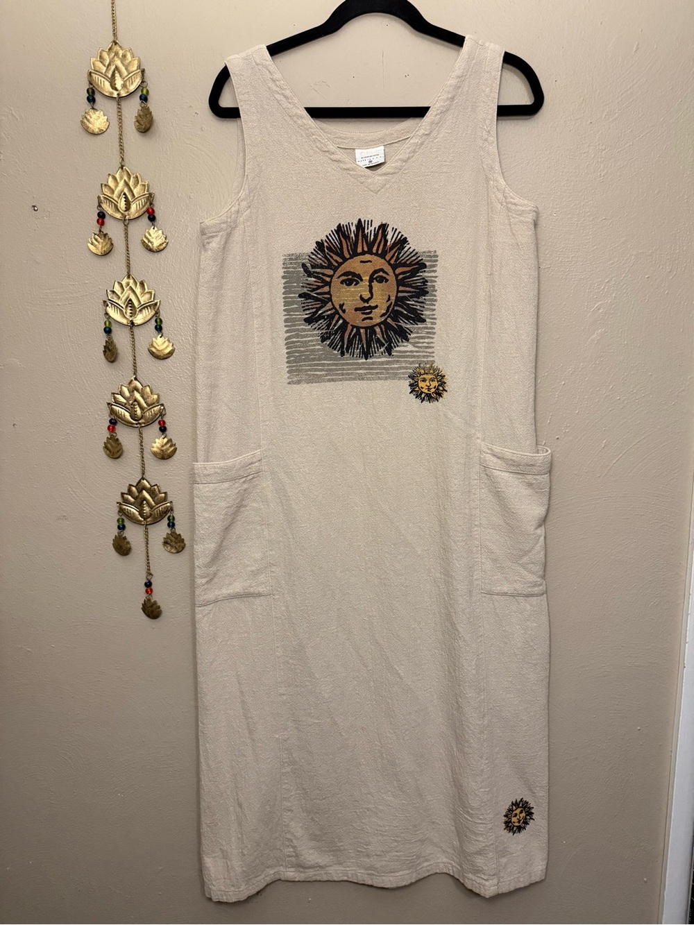 Color Me Cotton Celestial Women’s Bohemian Cotton Pocket Maxi Dress Size Medium